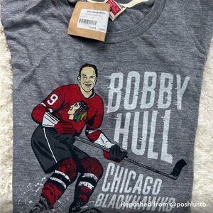 HOMAGE Gray Bobby Hull/ Chicago Blackhawks Shirt Men’s Large